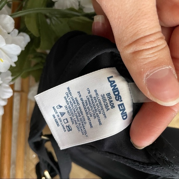 Lands End Black Wired Bikini Top sz 36B - Picture 7 of 8